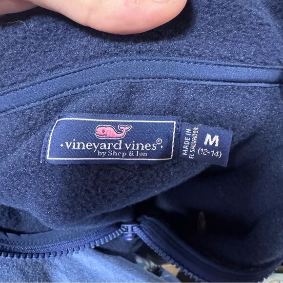 Vineyard Vines Navy Blue Fleece Half Zip Jacket - Picture 4 of 4